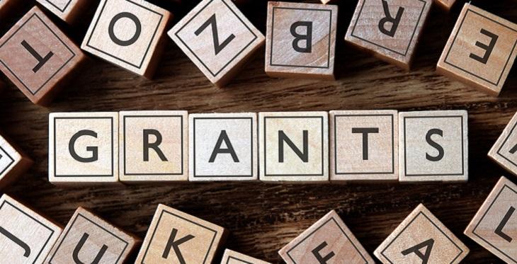 Scrabble type blocks forming word 'Grants'
